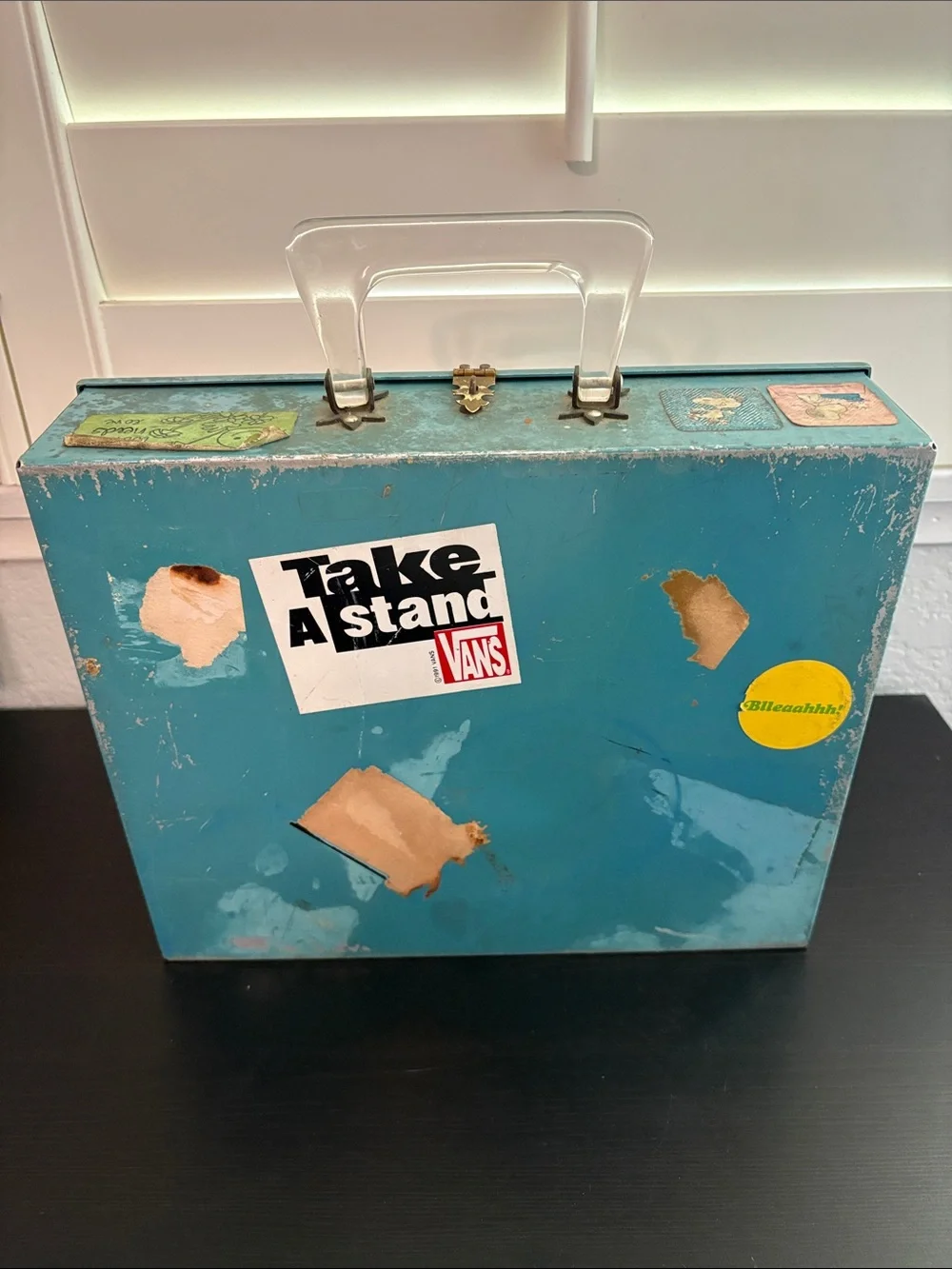 Vintage Metal Storage Box Stickers Clear Handle